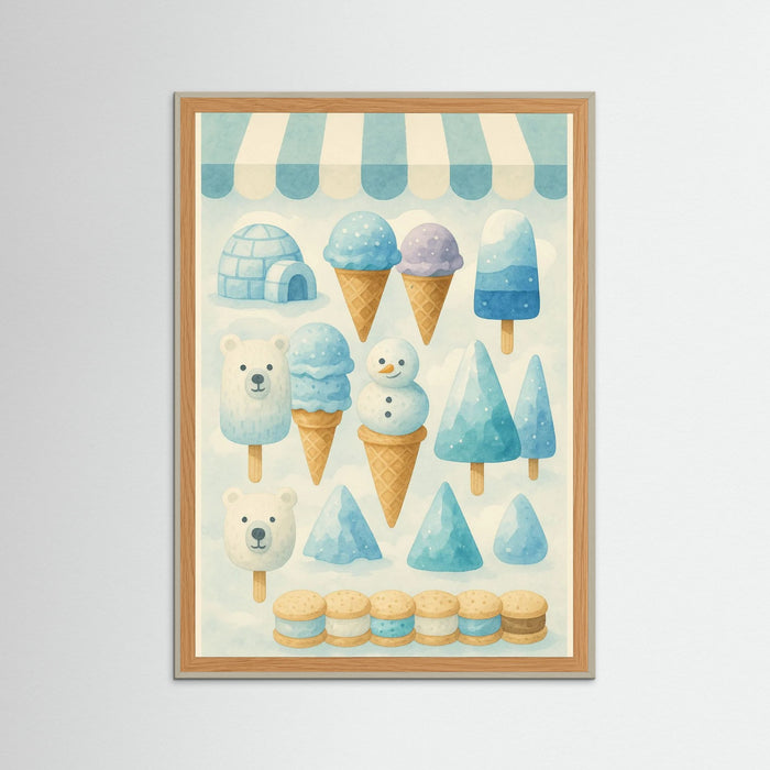Grey Wood Ice Cream Poster