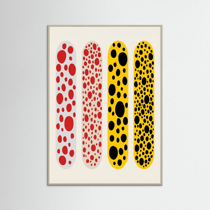 Grey Wood Infinity Dots Exhibition