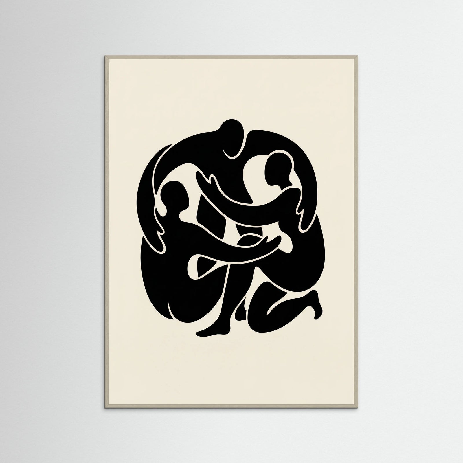 Grey Wood Intertwined Gaze Black