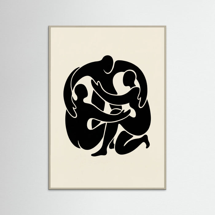 Grey Wood Intertwined Gaze Black