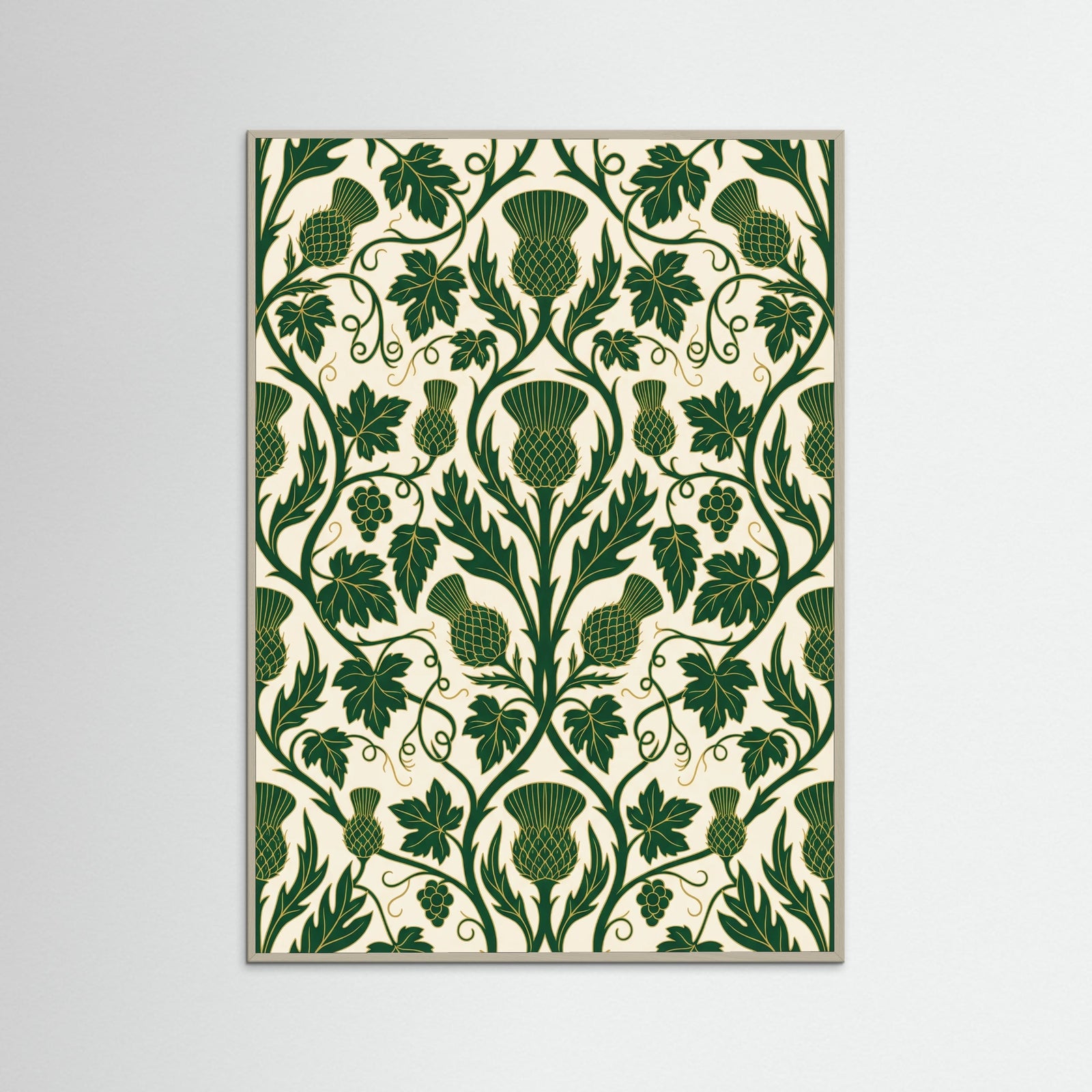 Grey Wood Intricate Botanical Tapestry