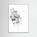 Italian Landscape Art, Amalfi Coast Small Towns By The Sea Poster – Poster und Kunstdruck