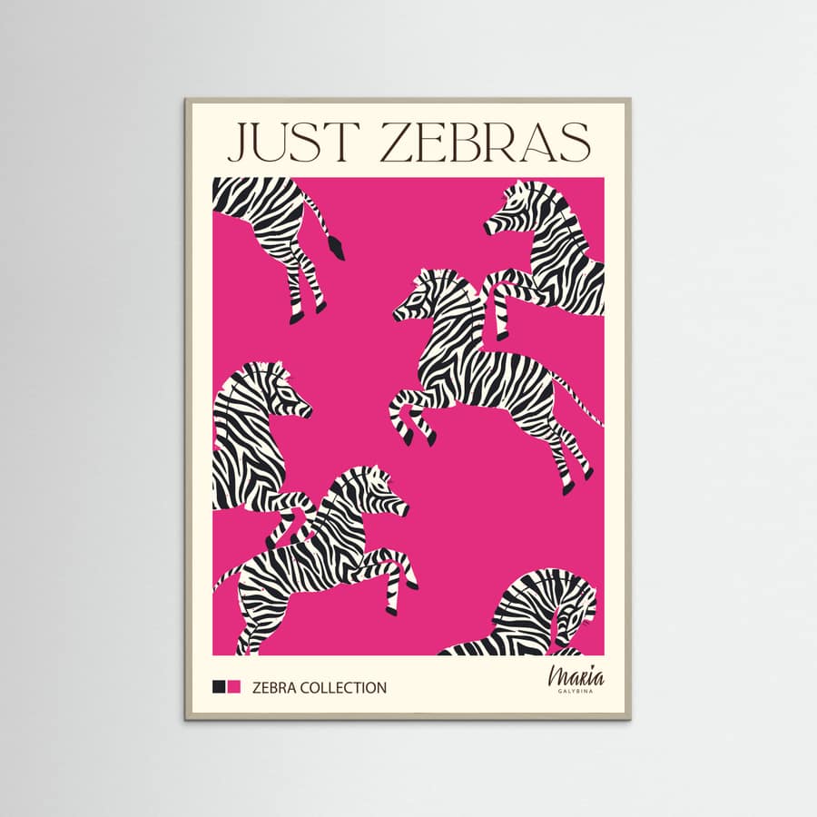 JUST ZEBRAS. Zebra Collection Poster – poster and art print