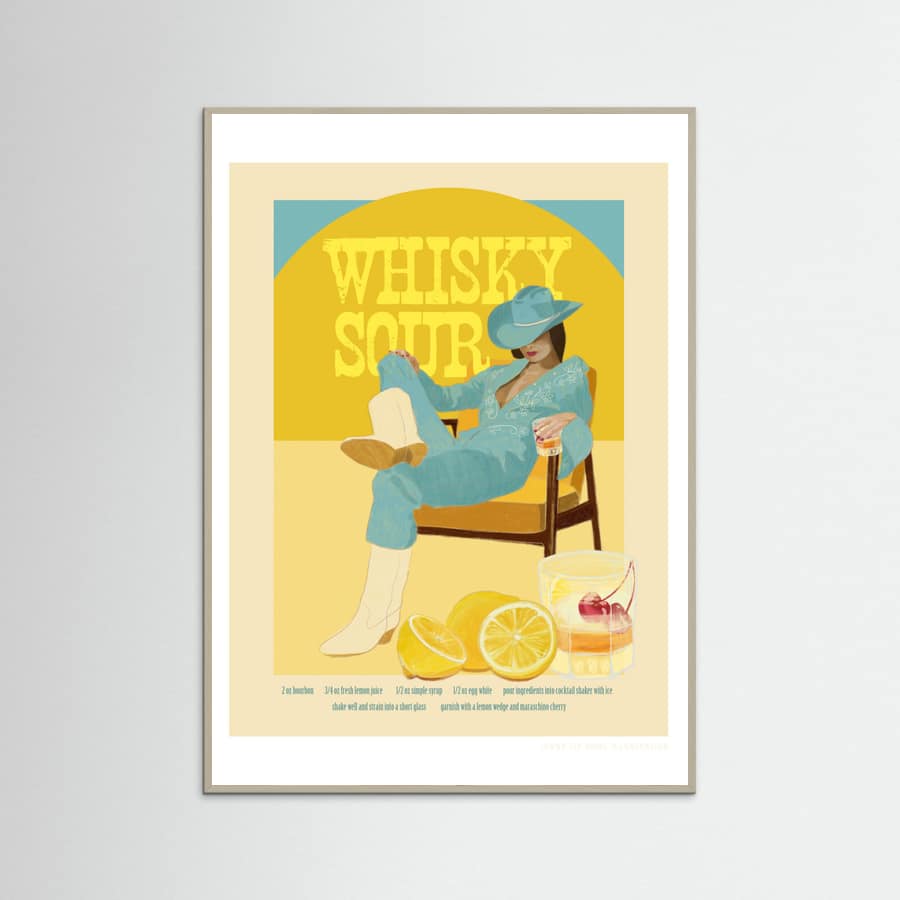 Grey Wood Jlr Cocktails Whiskysour Poster