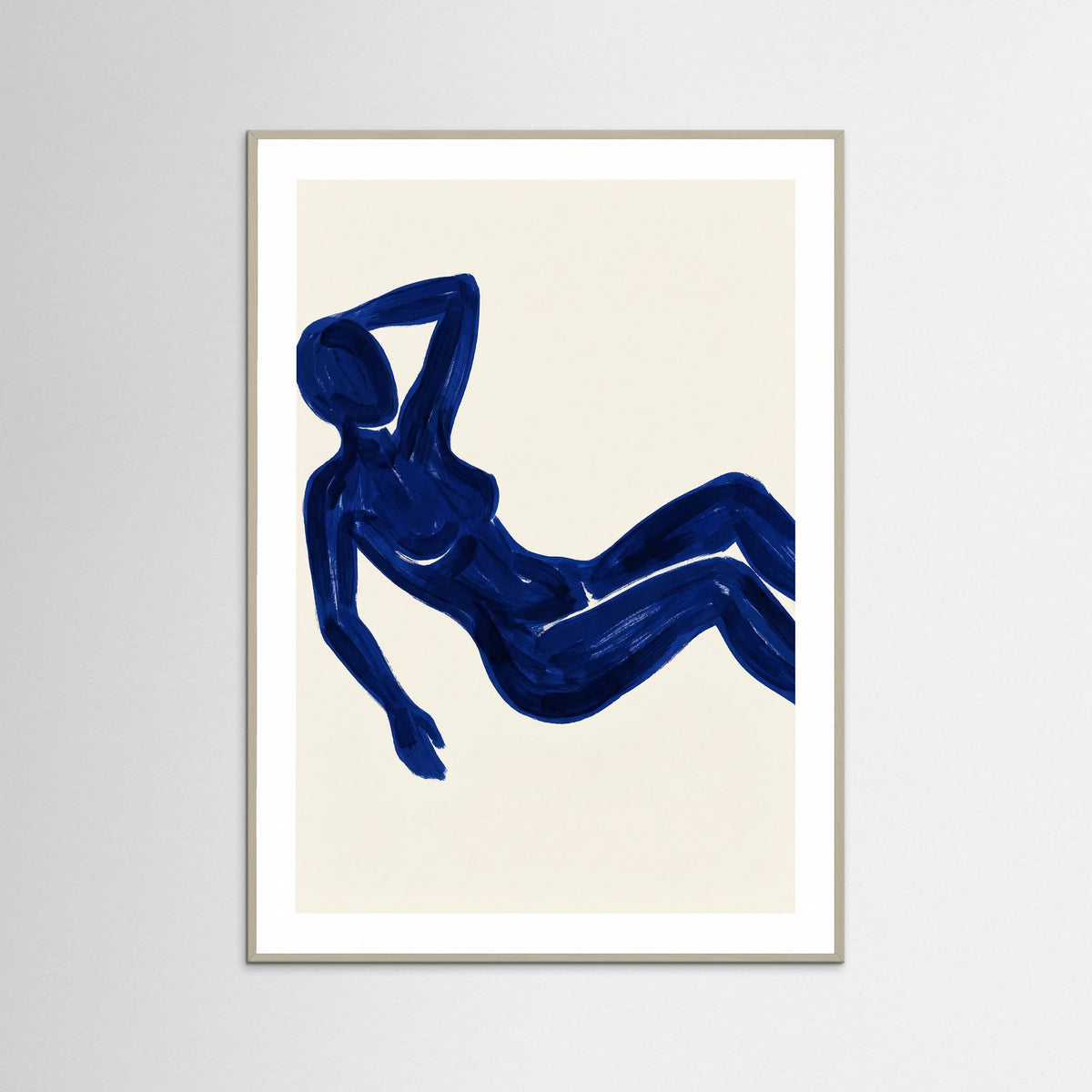 Grey Wood Kneeling Figure