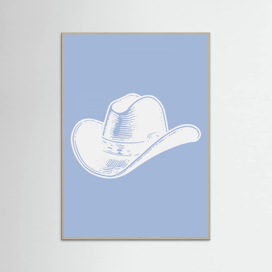Light Blue Cowboy Hat Poster – plakat og kunsttryk