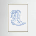 Light Blue Cowgirl Boots with Bow Poster – plakat og kunsttryk