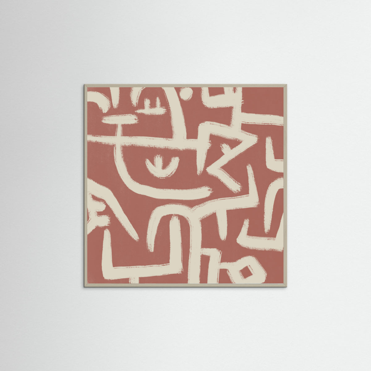Grey Wood Line art abstract Poster