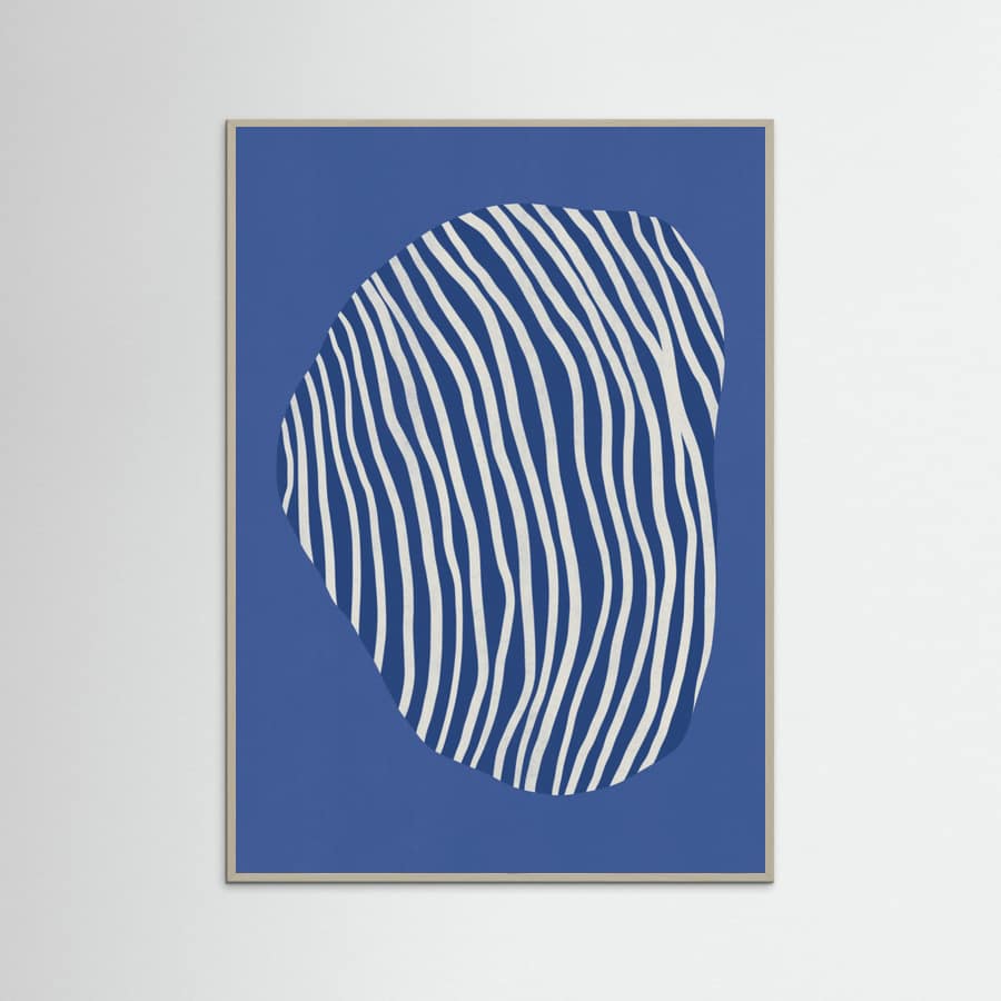 Line art confined in space-blue Poster – plakat og kunsttryk