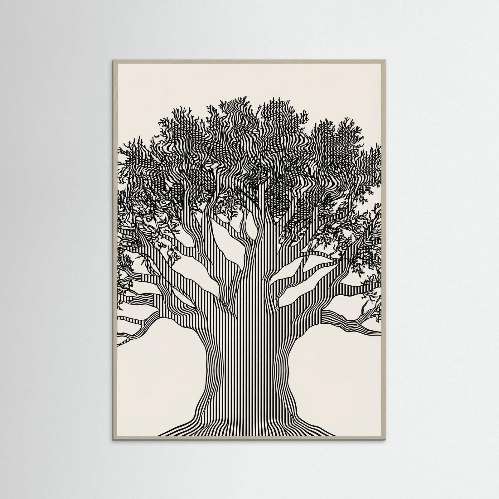 Grey Wood Linear Portrait