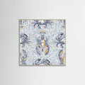 Affiche Lobster and crab coastal nostalgia grey pattern – affiche et impression d’art