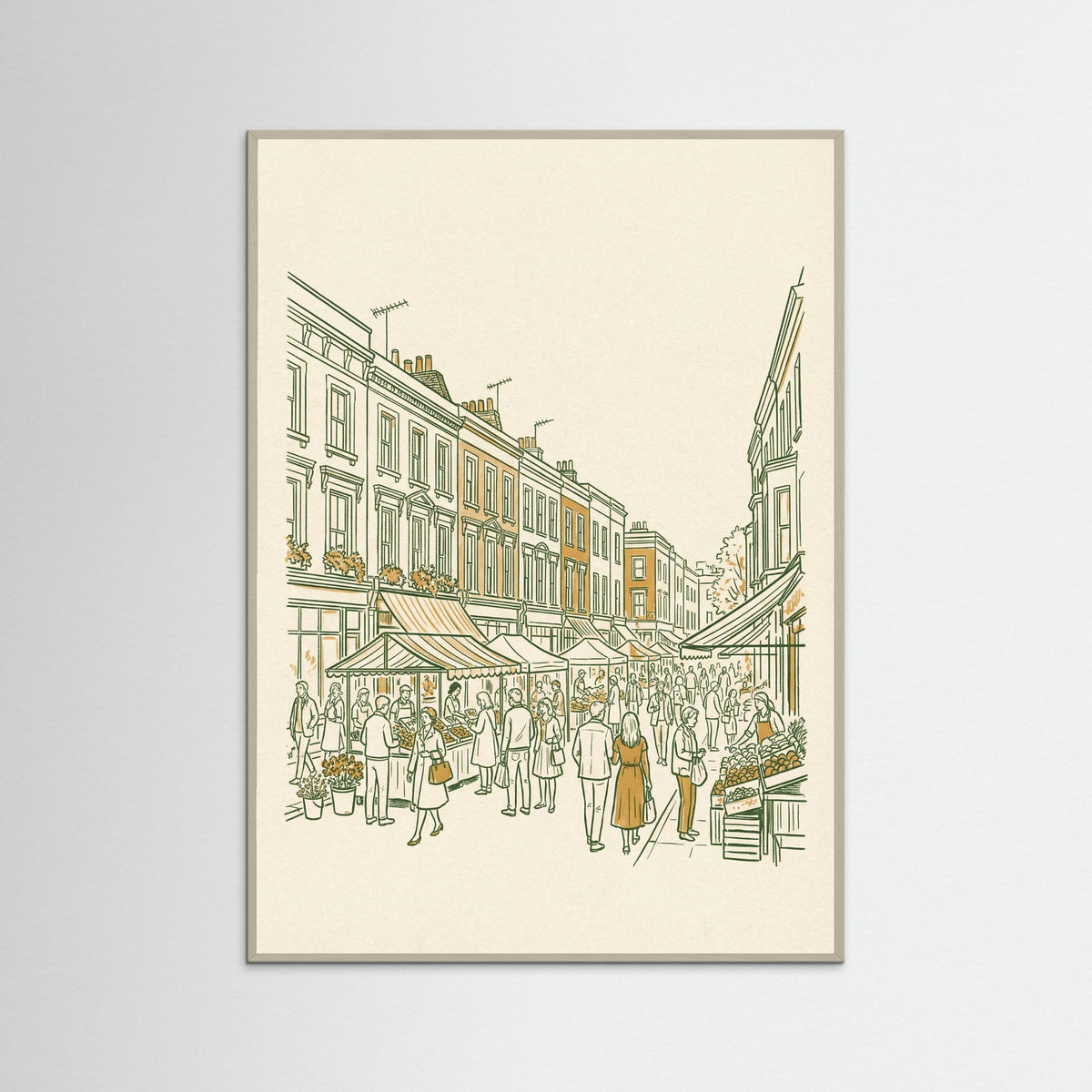 Grey Wood Matchstick Cityscape