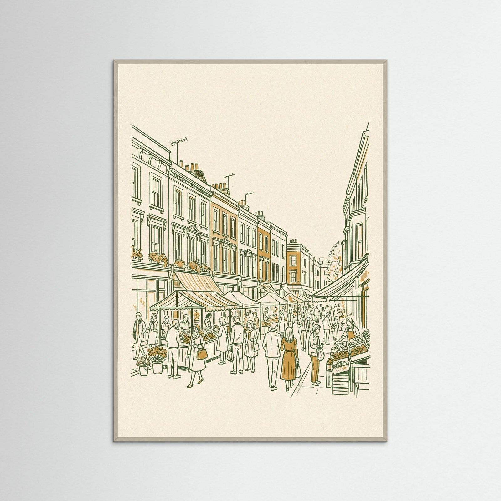 Grey Wood Matchstick Cityscape