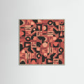 Grey Wood Mid Century Grid Pattern Nine Poster