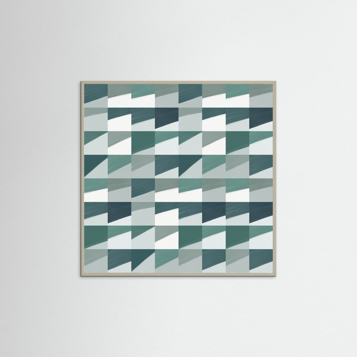 Grey Wood Mid Century Grid Pattern Seven Poster