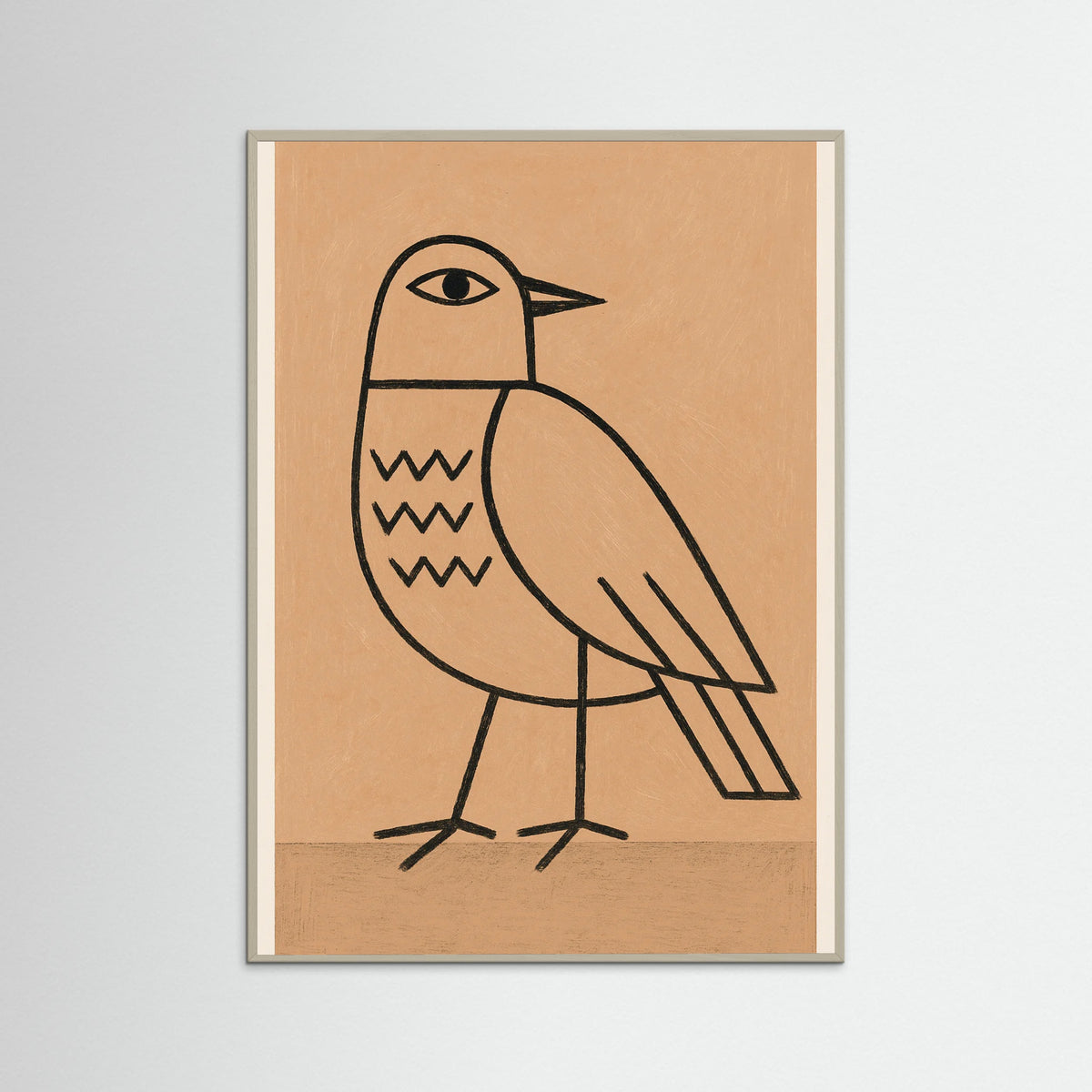 Grey Wood Minimalist Figure