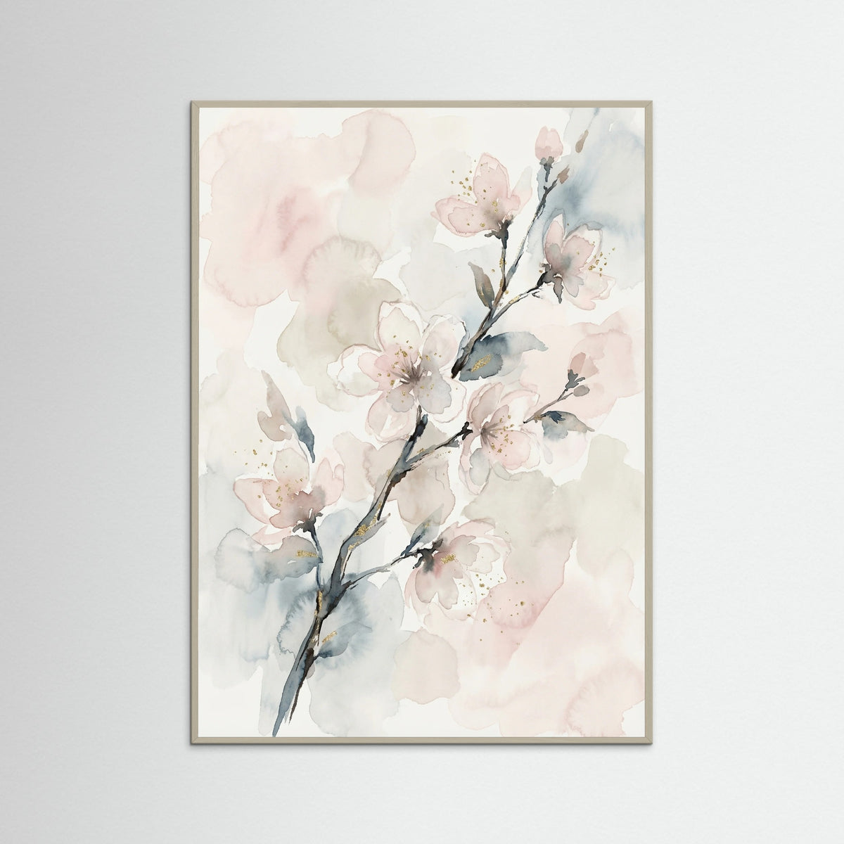 Grey Wood Misty Floral Elegance