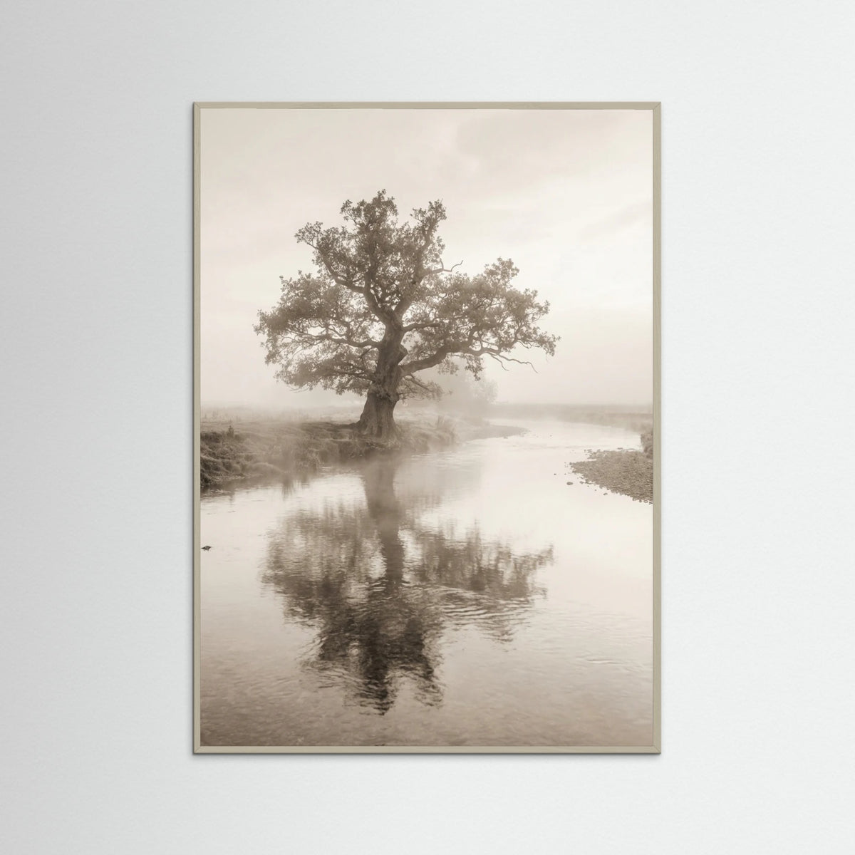 Grey Wood Misty Mountain Serenity