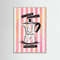 Mocca Coffee on Stripes - Hug in a Cup Poster – poster and art print