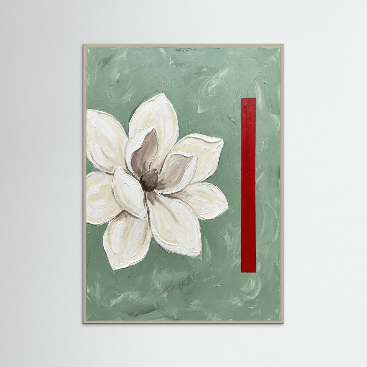 Grey Wood Modern Poppies