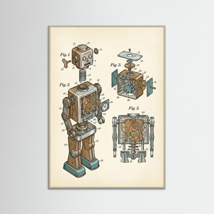 Grey Wood Modular Toy Blueprint