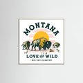 Grey Wood Montana Buffalo Art: Love The Wild Poster