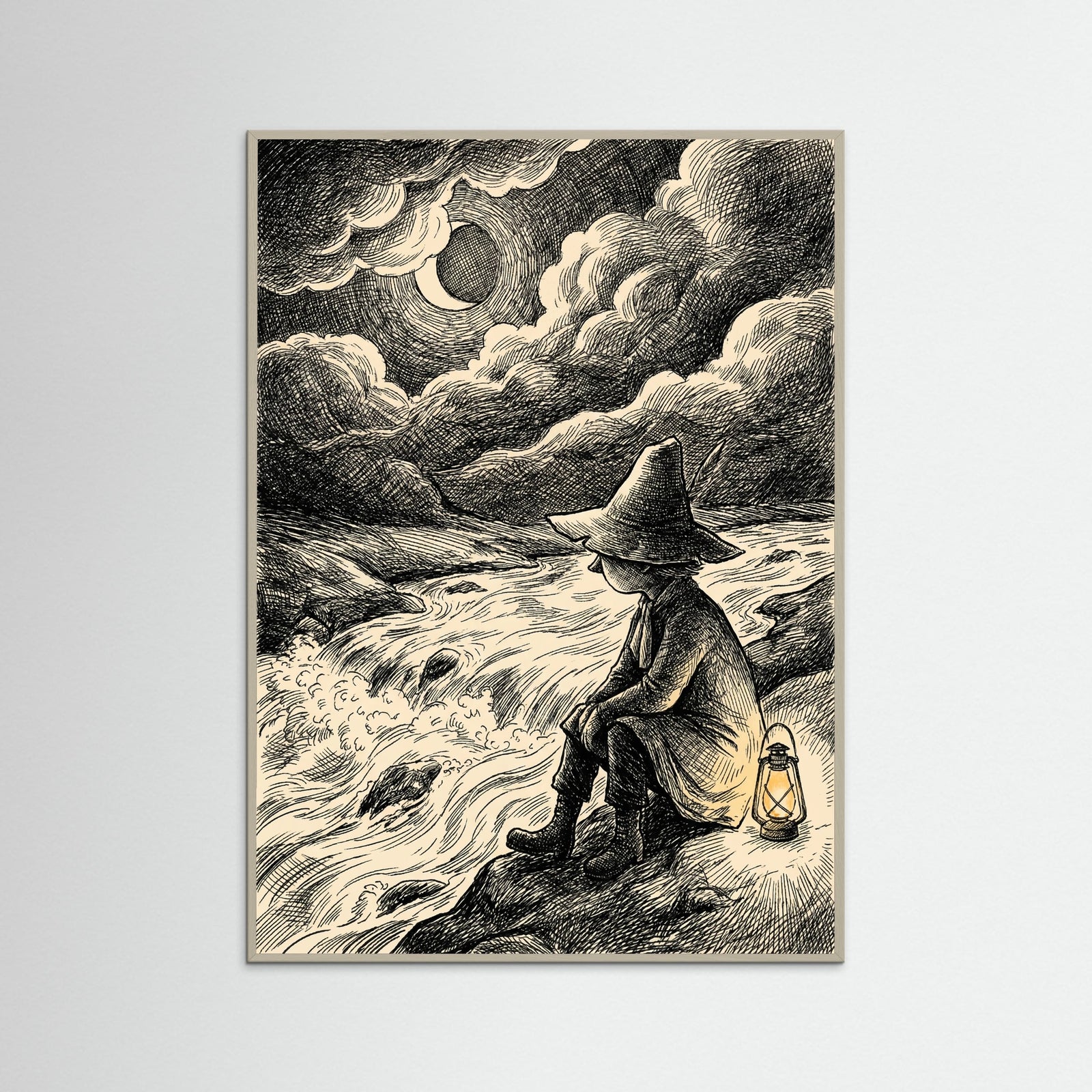 Grey Wood Moonlit Moomin Encounter