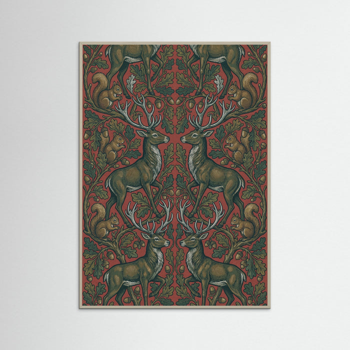 Grey Wood Morrisian Avian Pattern
