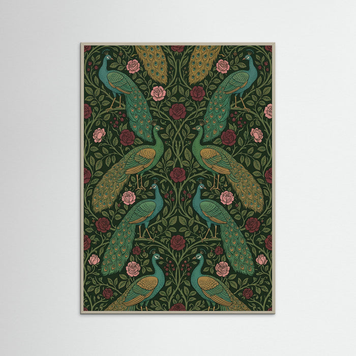 Grey Wood Morrisian Floral Elegance