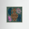 Grey Wood Mosaic Bohemian Composition Poster