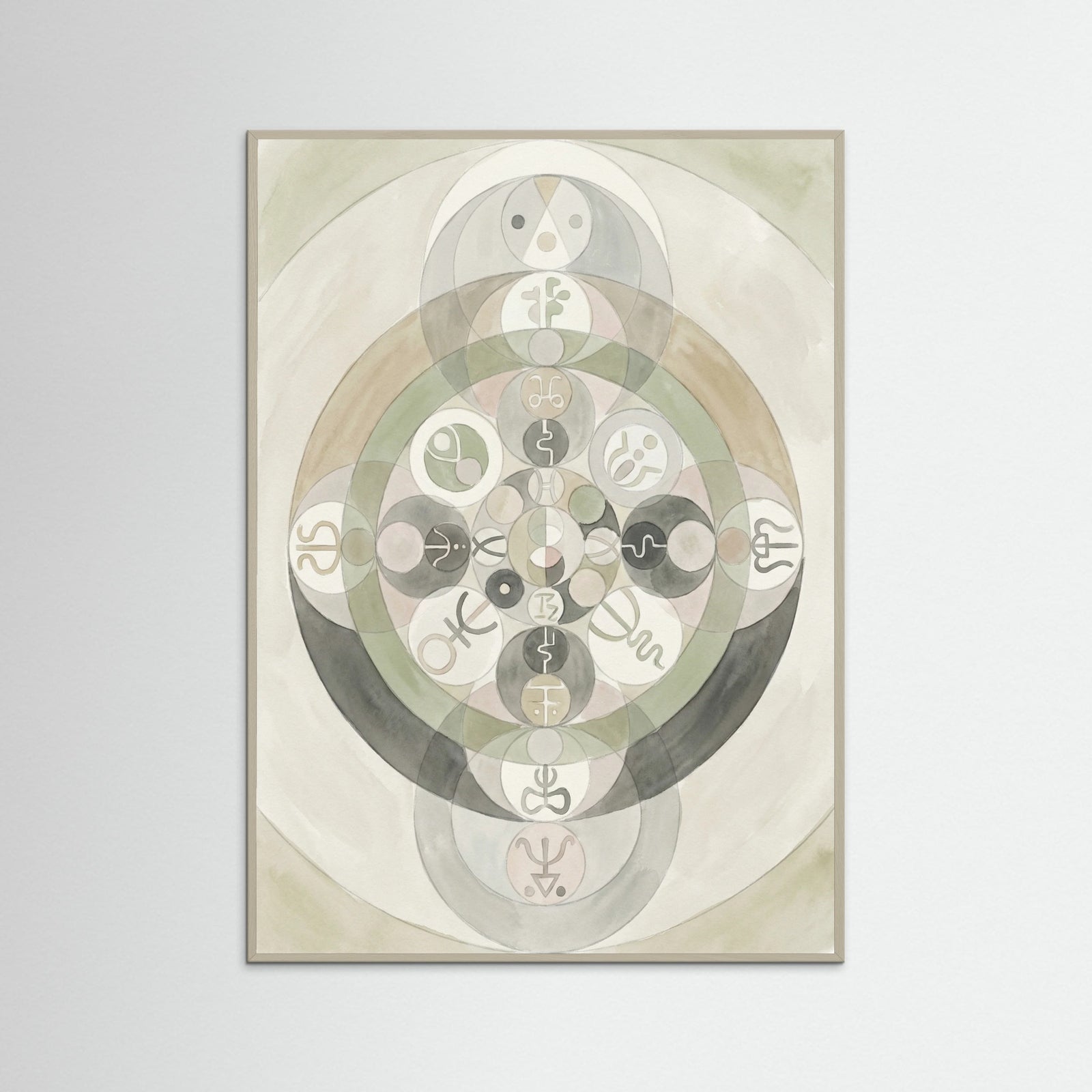 Grey Wood Mystic Geometric Harmony