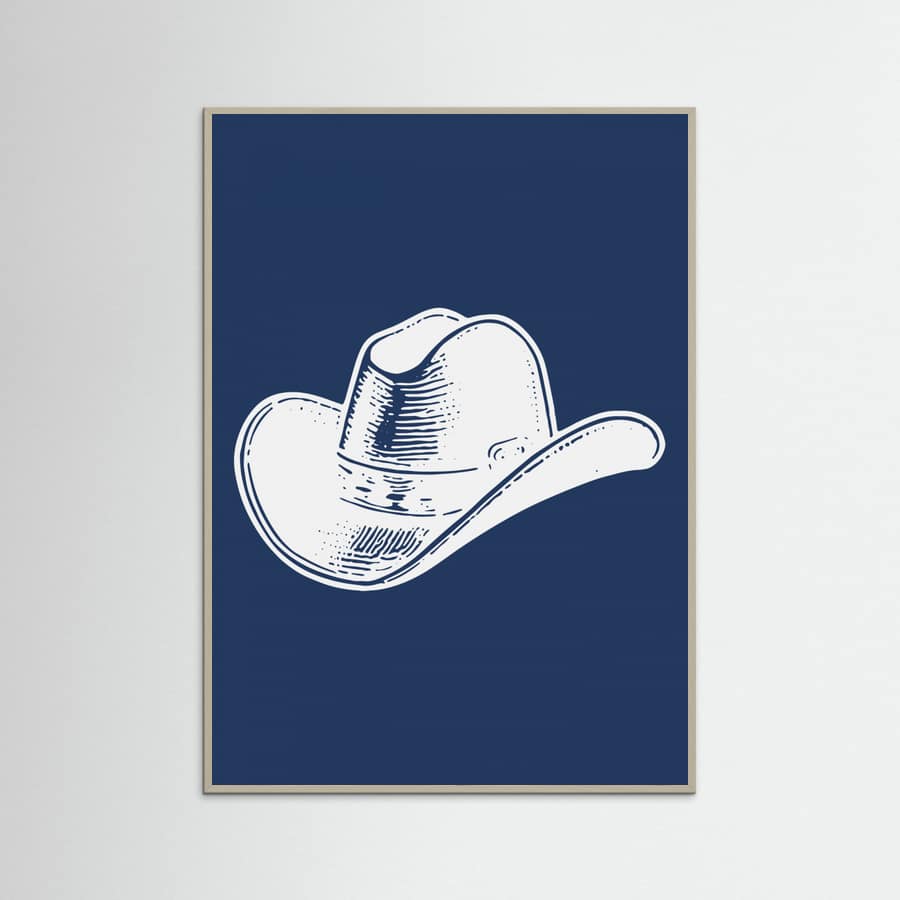 Plakat Navy Blue Cowboy Hat – plakat i druk artystyczny