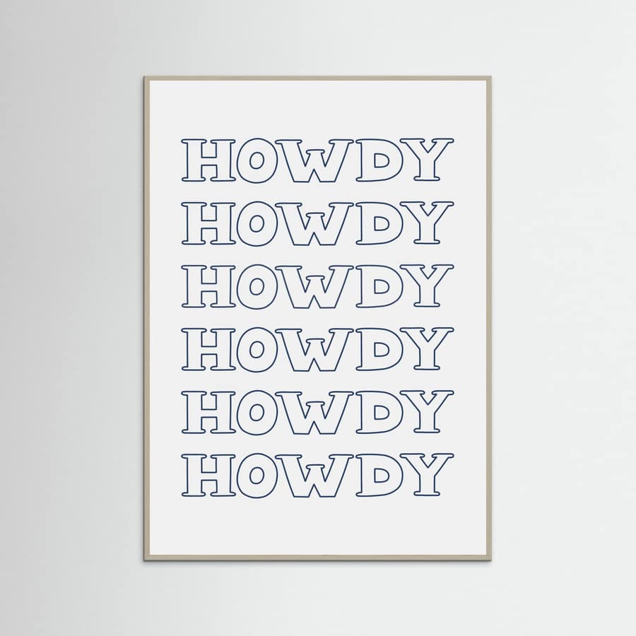 Plakat Navy Blue Howdy – plakat i druk artystyczny