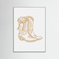 Neutral Cowgirl Boots with Bow Poster – plakat og kunsttryk