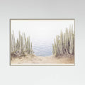 Grey Wood Ocean Cactus Poster