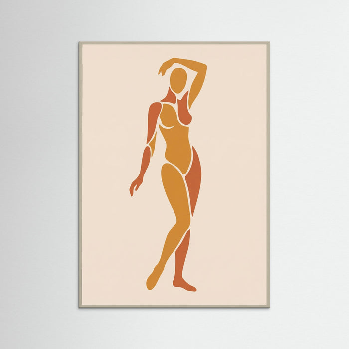 Grey Wood Orange Nude Cut Out
