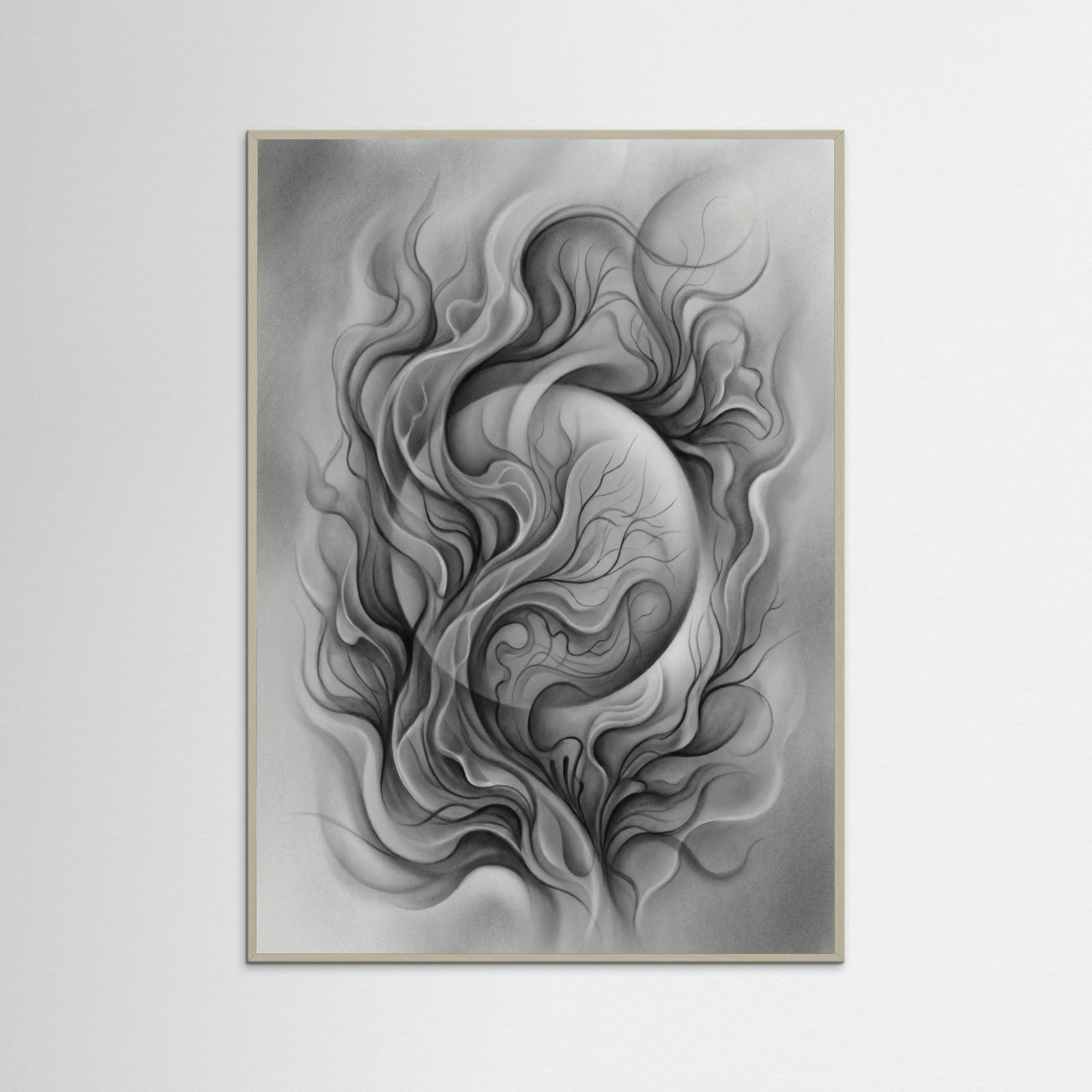 Grey Wood Organic Abstraction