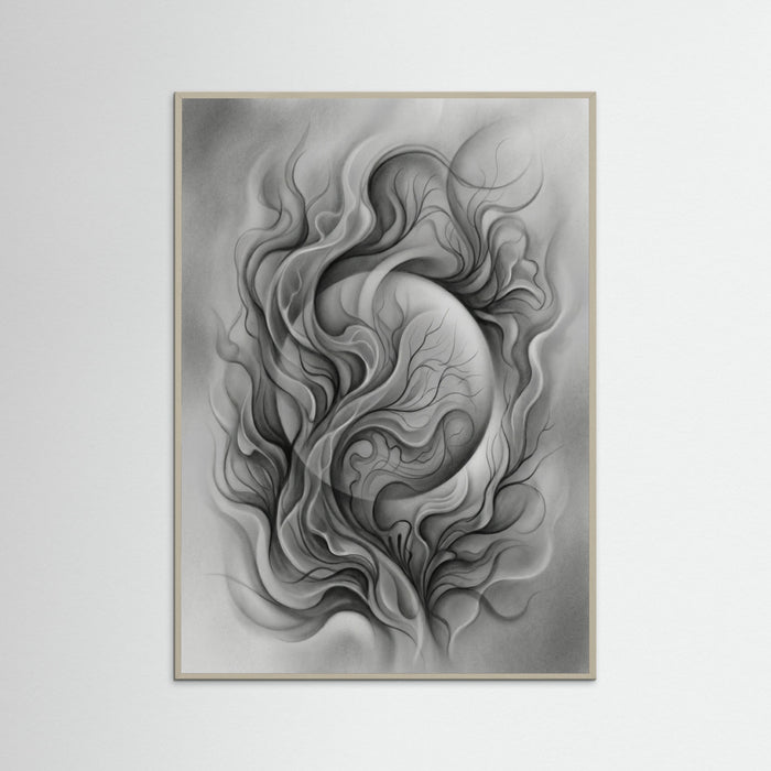 Grey Wood Organic Abstraction