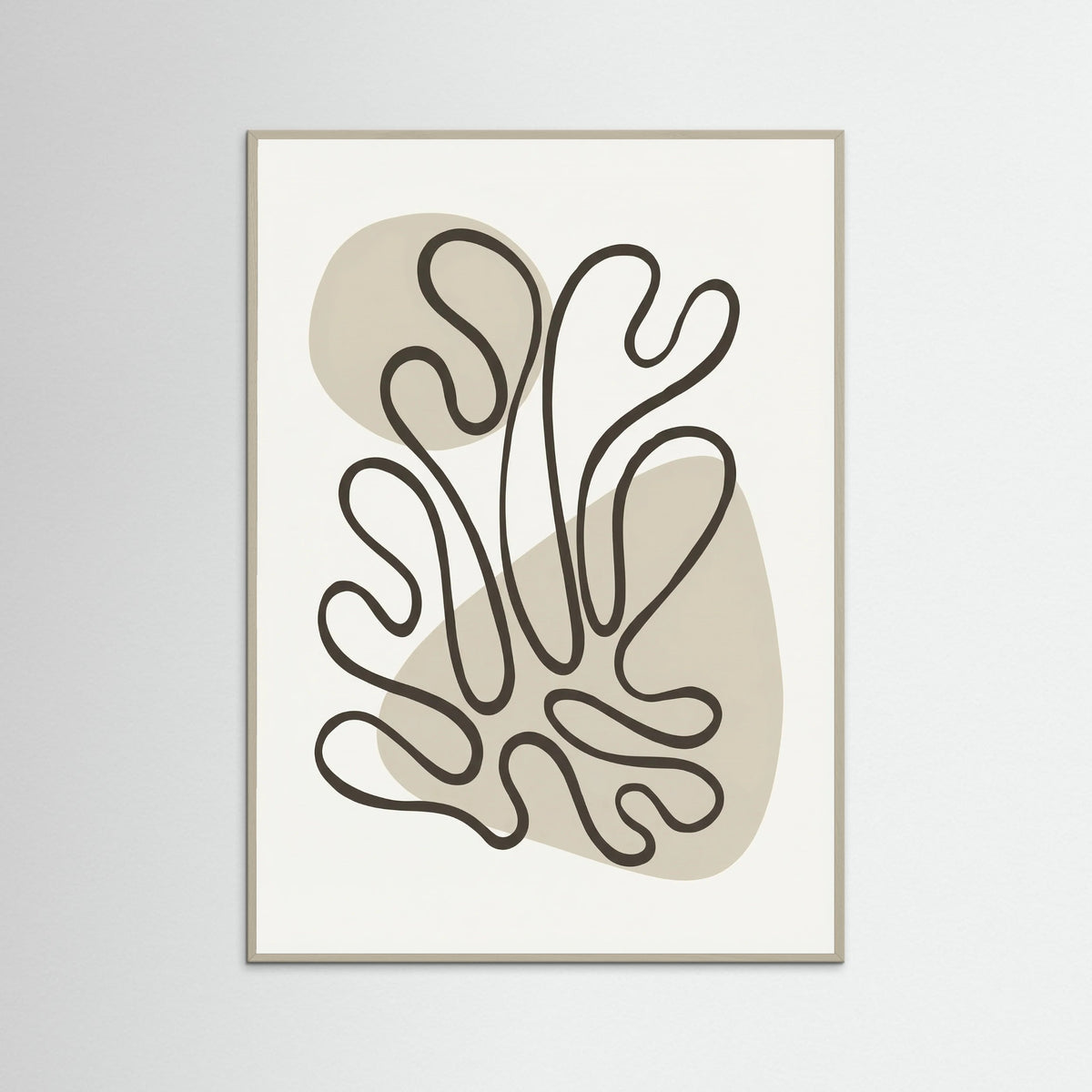 Grey Wood Organic Forms Abstract