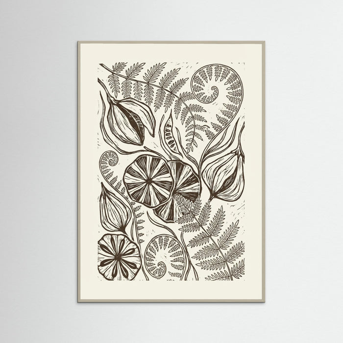 Grey Wood Organic Linework