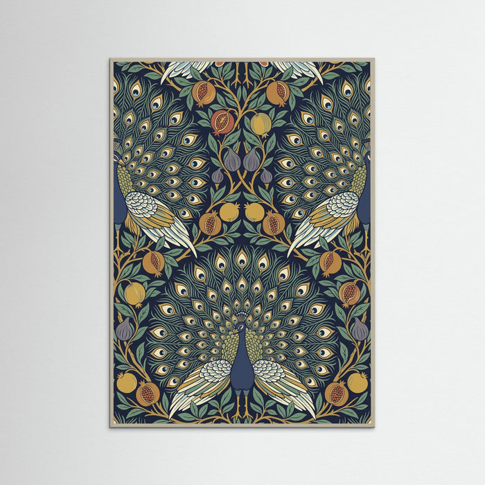 Grey Wood Ornate Botanical Tapestry