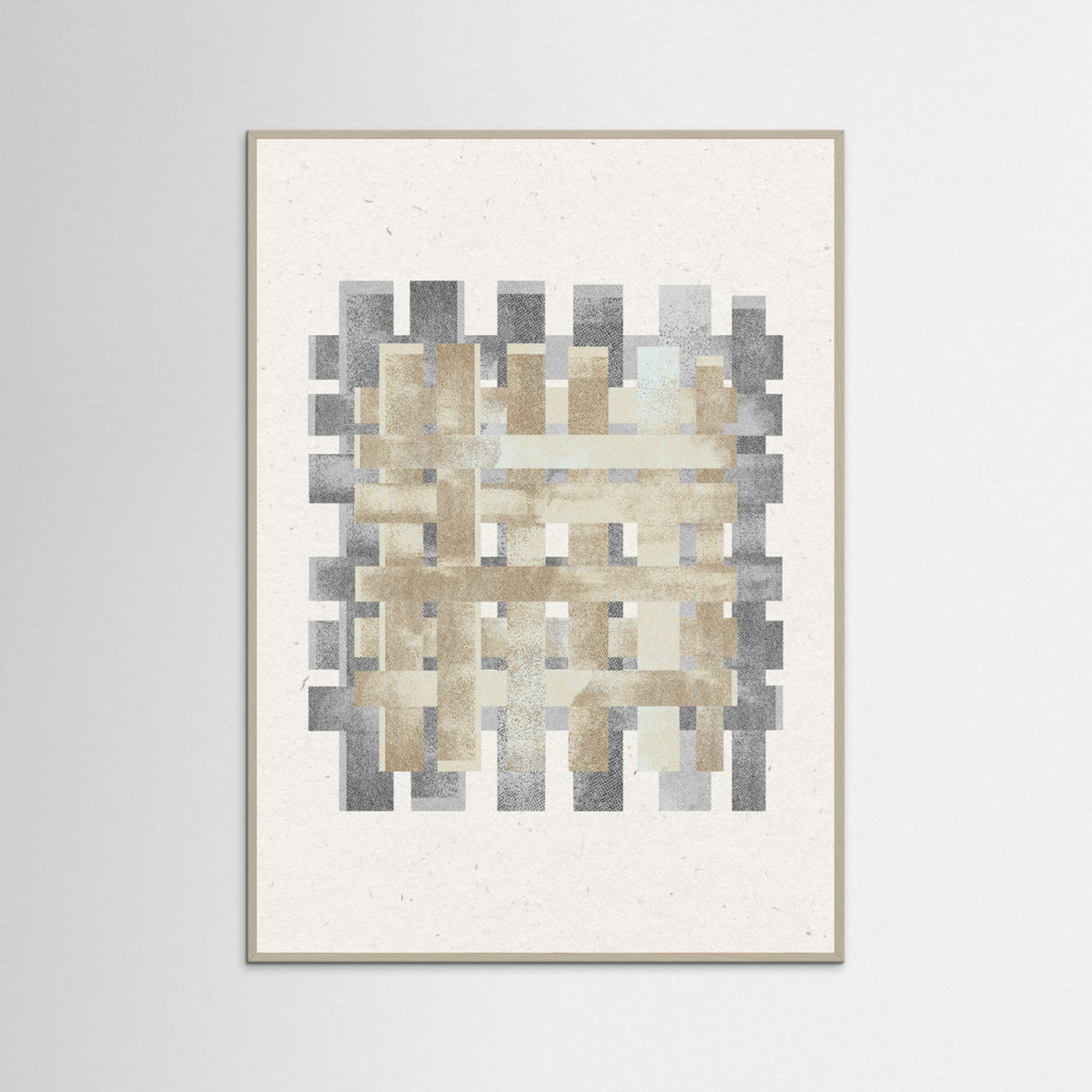 Grey Wood Pattern on Pattern No.2 Poster
