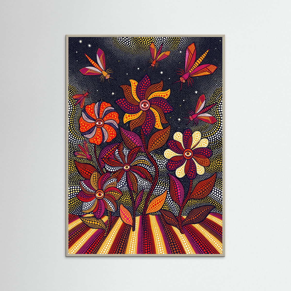 Grey Wood Patterned Mushroom Dream