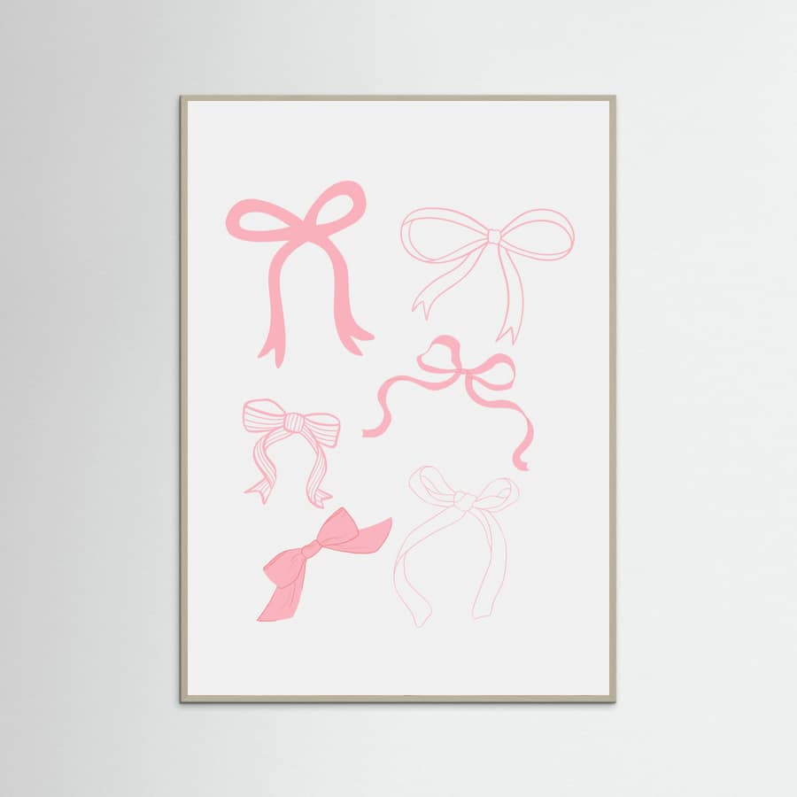 Pink Bows Poster – plakat og kunsttryk