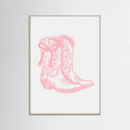 Pink Cowgirl Boots with Bow Poster – plakat og kunsttryk