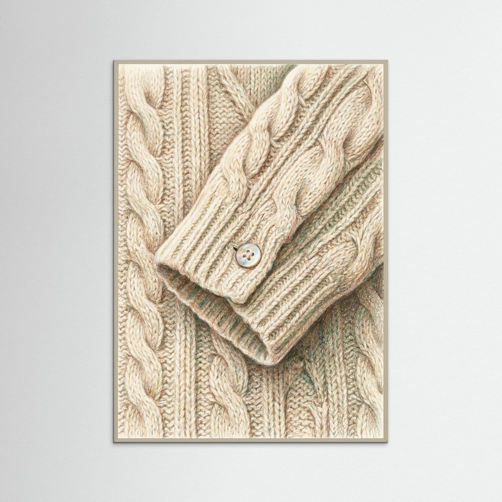 Grey Wood Plaid Scallop Collar