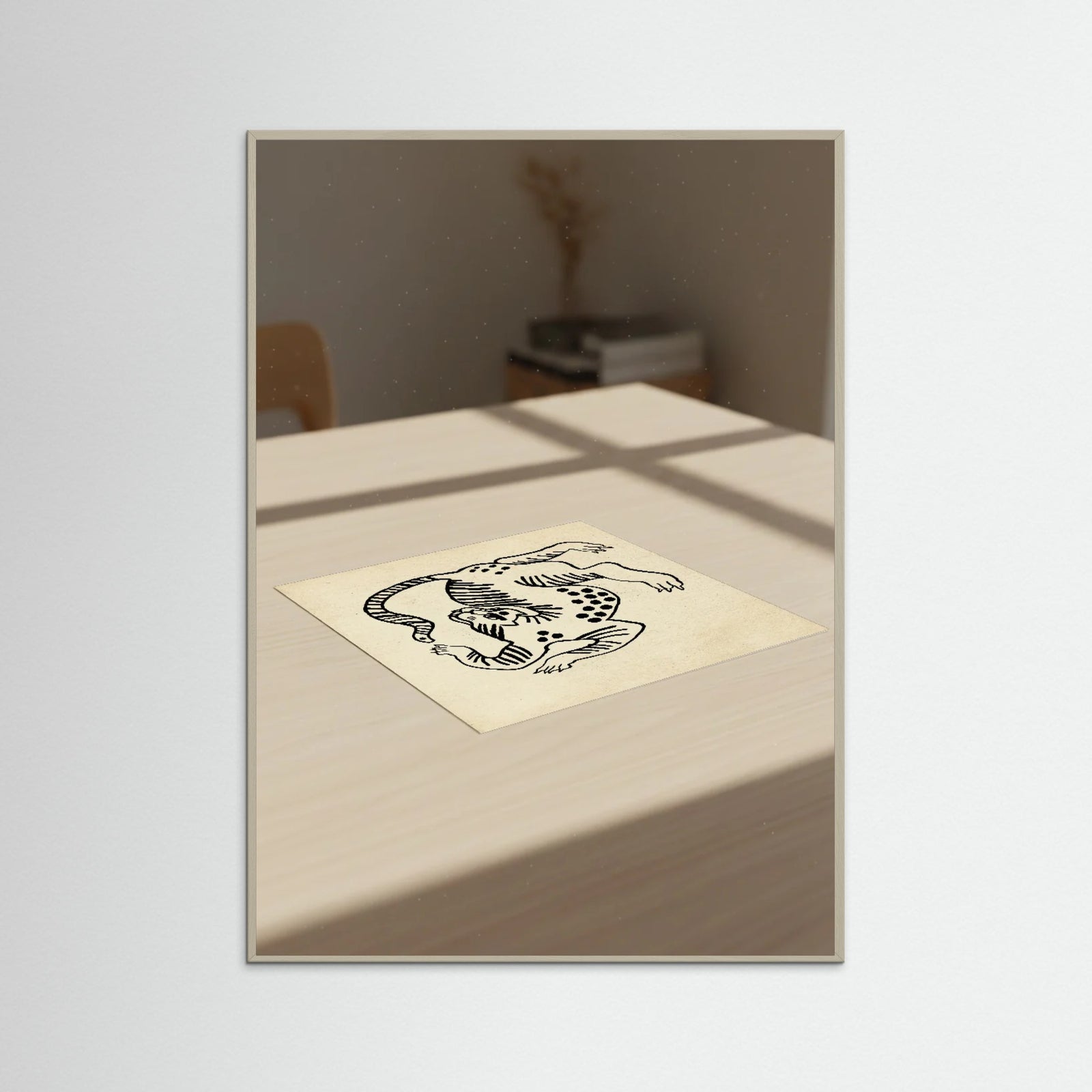 Grey Wood Primitive Jaguar