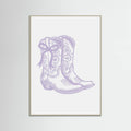 Purple Cowgirl Boots with Bow Poster – plakat og kunsttryk