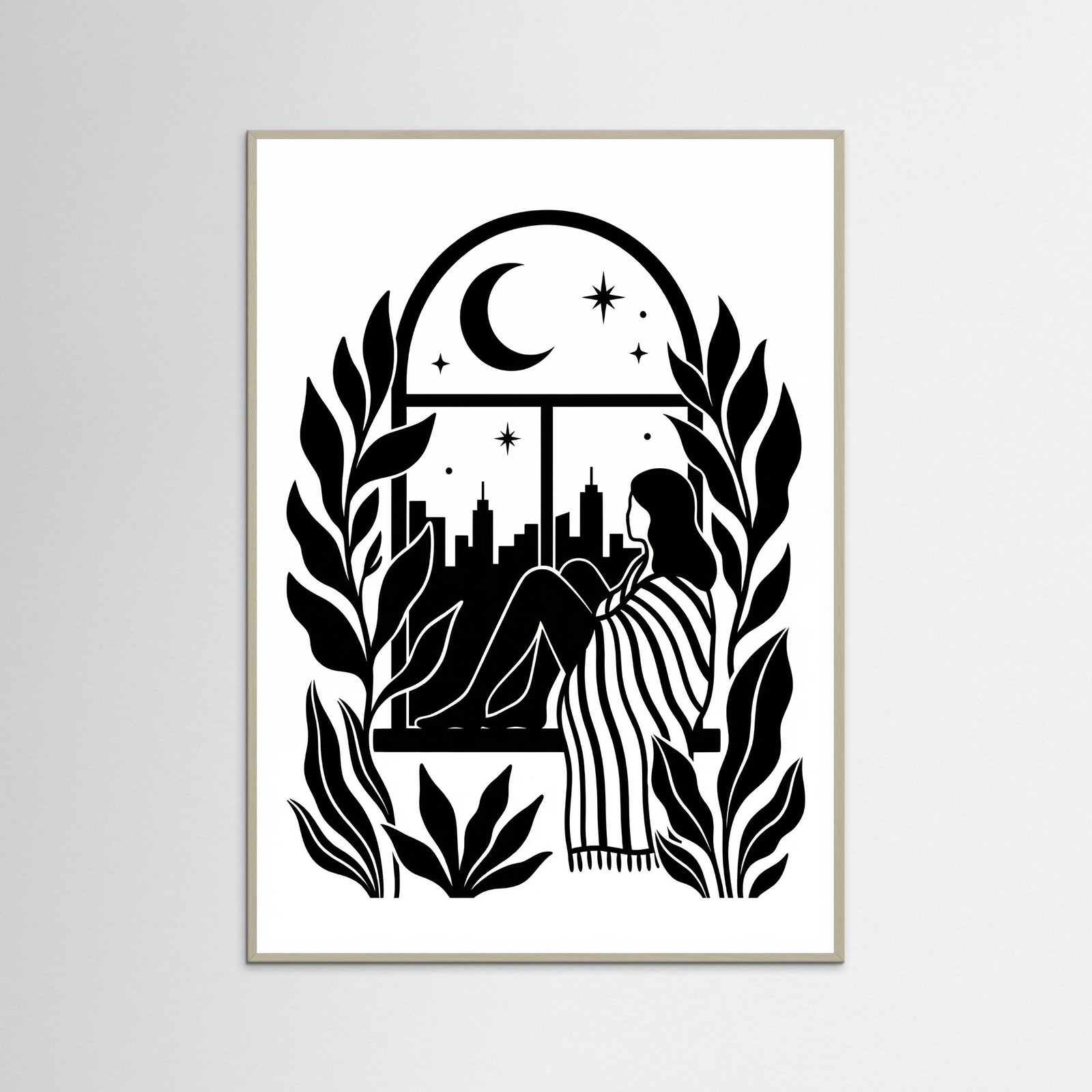 Grey Wood Quiet Contemplation Black