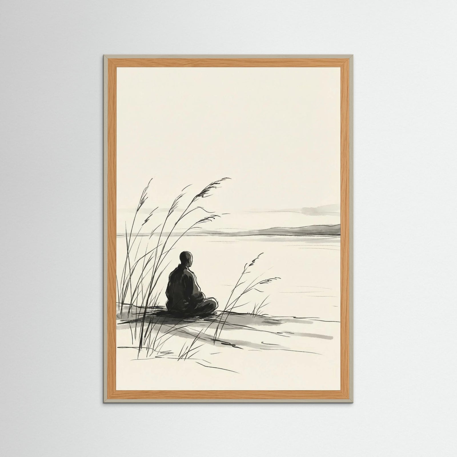 Grey Wood Quiet Reflection Black